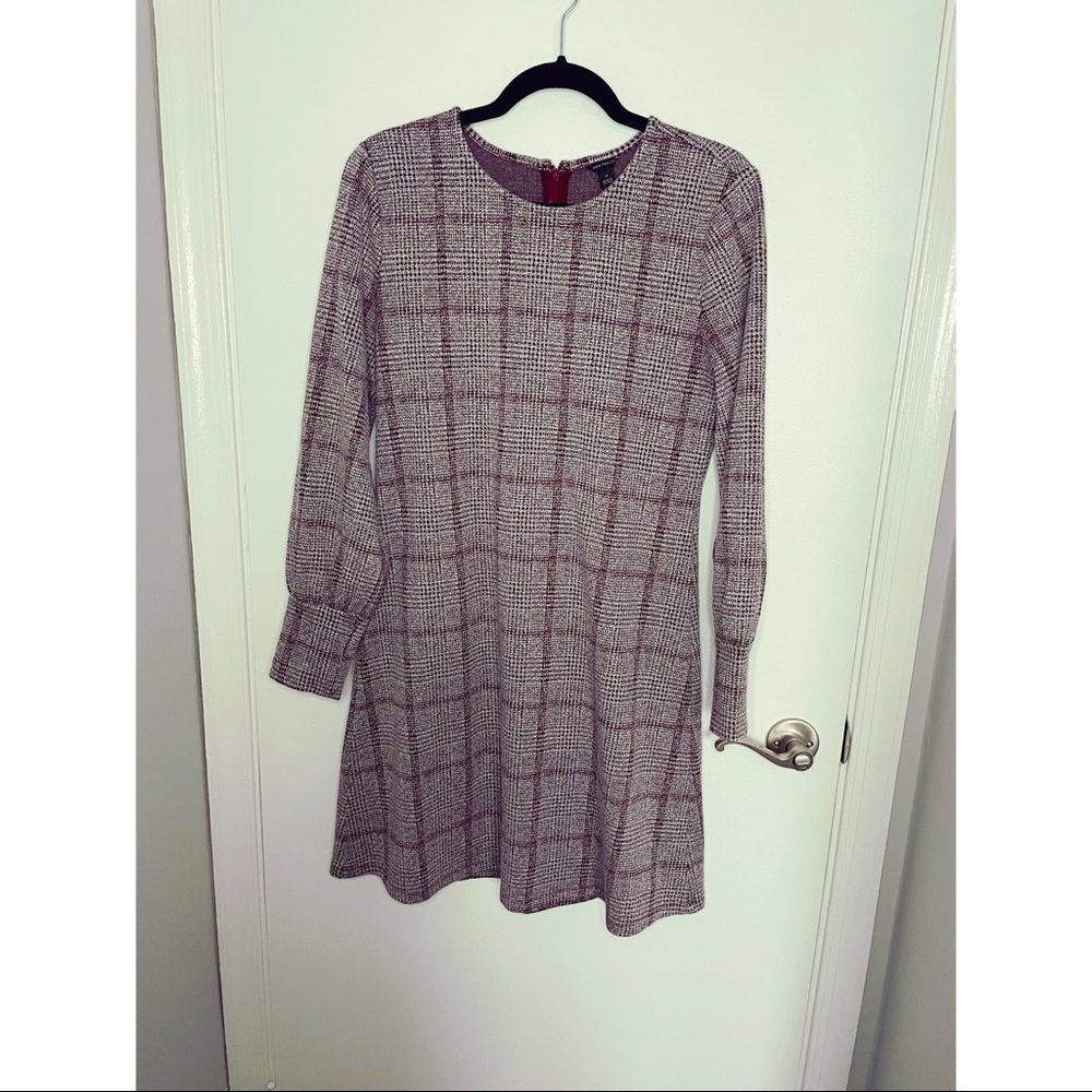 Loft - Plaid Long Sleeve Dress